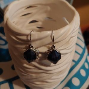 Dark Blue stone drop earrings